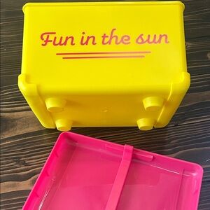Fun in the Sun Pink and Yellow Storage Box